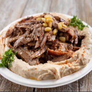 Hummus with Shawarma platter