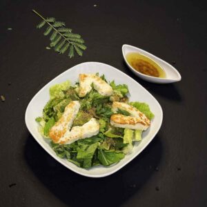 Grilled hallumi with rocca