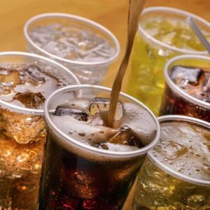 Soft drinks with ice cup